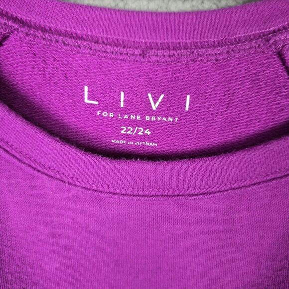 LIVI for Lane Bryant Sweatshirt Womens 22 24 Purple Blue Colorblock Soft Charm - Picture 8 of 10